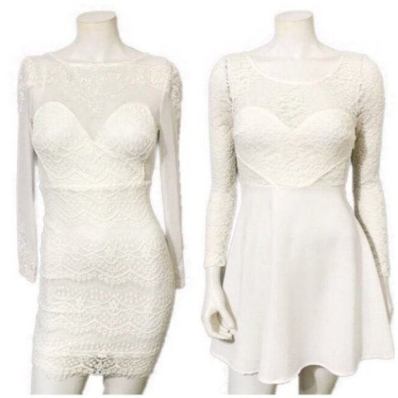 Xenia Boutique | Ivory Lace Mini Dress Bundle | XS - Picture 6 of 8